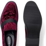 Bruno Marc Men's Velvet Dress Loafers Slip-On Tuxedo Shoes – Red Wine thumbnail