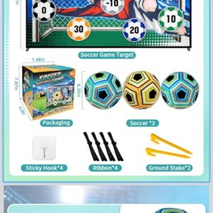 Mirthoza Sticky Soccer Dart Board Game for Kids – Indoor & Outdoor Soccer Target Game with 3 Sticky Balls